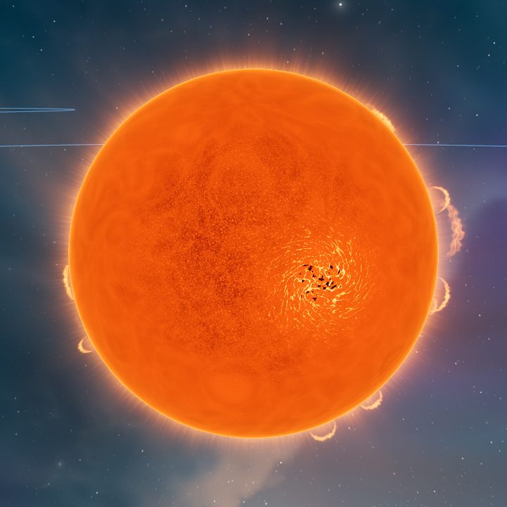 M-type red dwarf, rendered in the game
