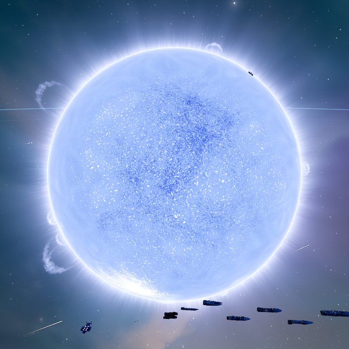 O-type blue star, rendered in the game
