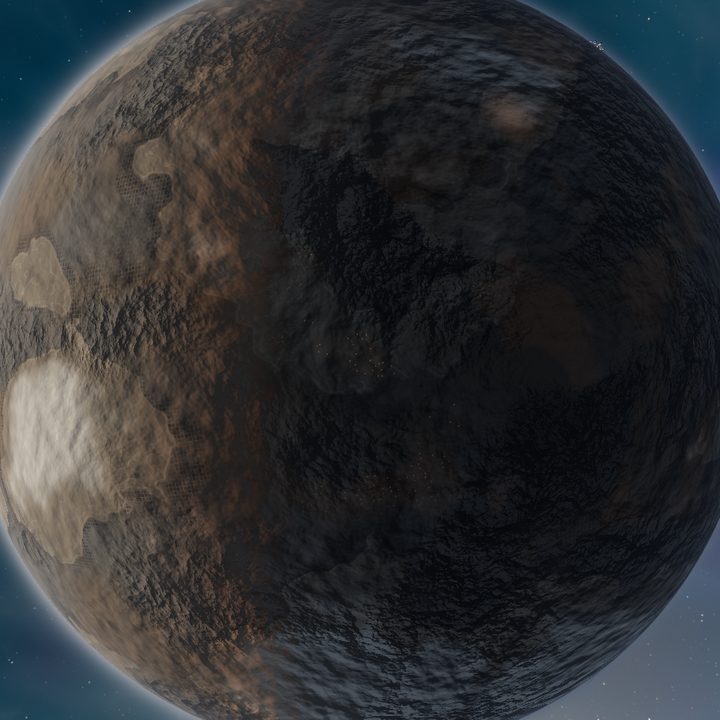 Dead planet world, rendered in the game