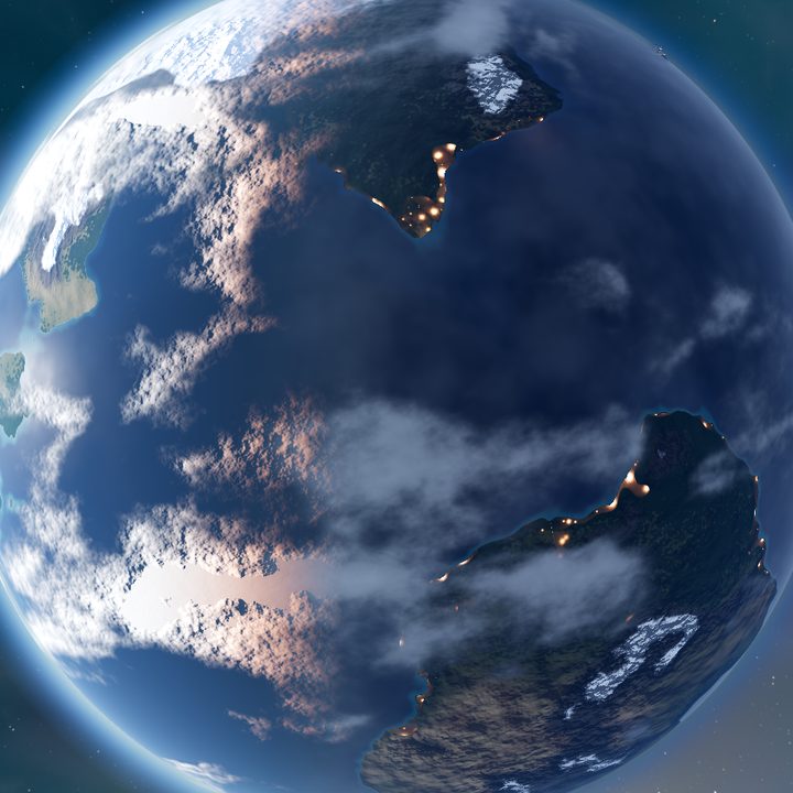 Terran world, rendered in the game