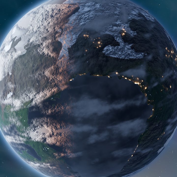 Tundra world, rendered in the game